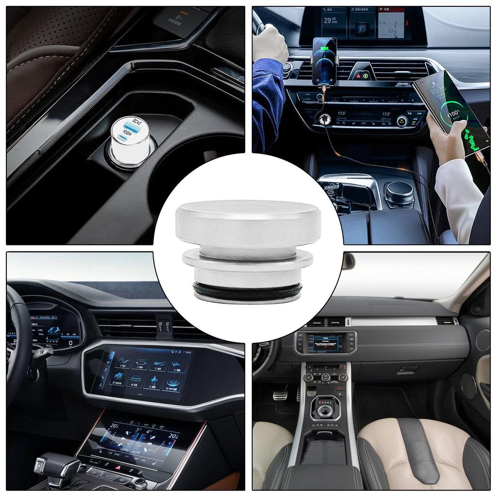 Gerinkoken Cigarette Lighter Socket Cap Cigarette Lighter Plug Cover Metal Dustproof Socket Cover Cap