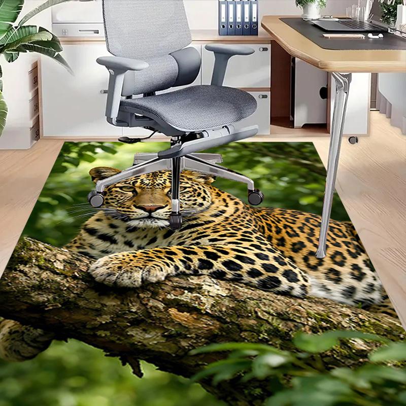 1PC Leopard Non-Slip Floor Carpet Compatible for Office&Living Room&Dining Room - Flat-Weave Machine- Soft & Pattern-E243