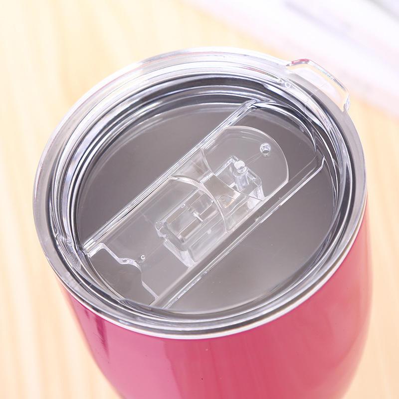 Bicchiere da vino termico in acciaio inossidabile con coperchio a cannuccia, bicchiere da viaggio con stelo, bicchiere in acciaio inossidabile con cannuccia