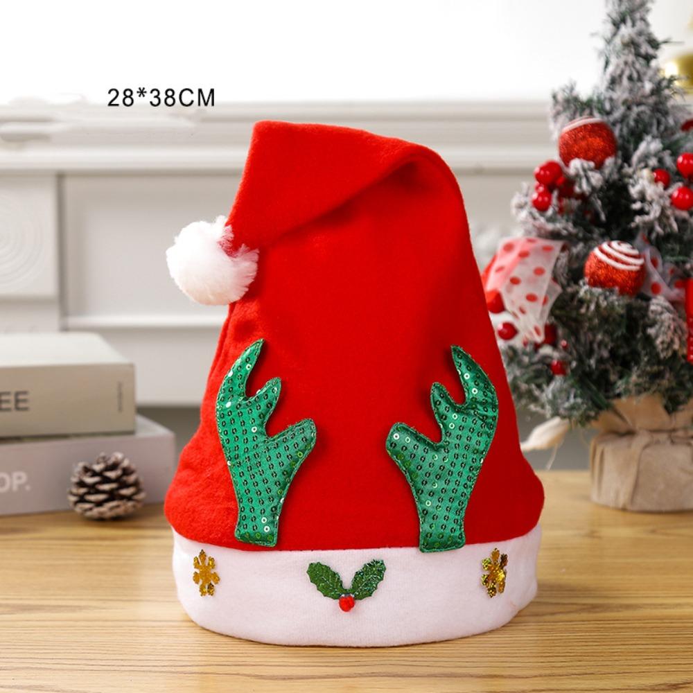 Snowman Plush Reindeers Antlers Hat Polyester Xmas Arts Hats Christmas Hat  Xmas Gift