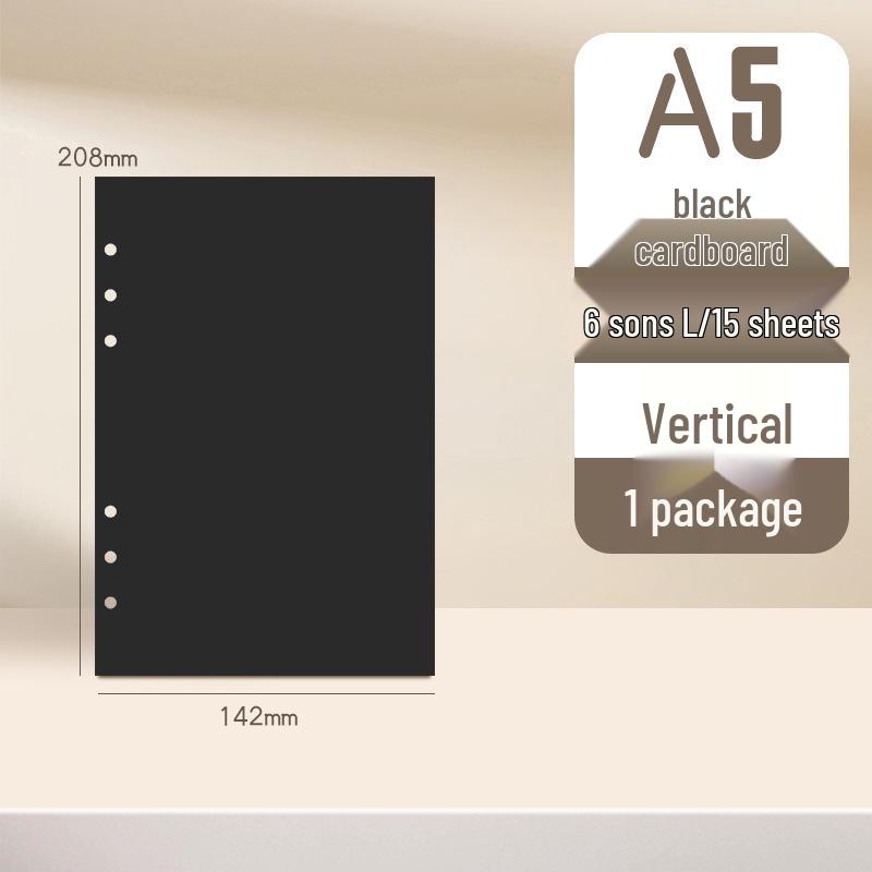 A4 Kraft Paper Loose-Leaf Photo Album with Black Card Pages