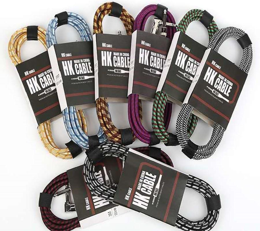 Premium Braided Noise-Canceling Audio Cable for Electric Guitars & Speakers