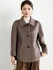 Mamas modischer Umlegekragen doppelseitiger Woll-Kaschmir-Mantel für Herbst & Winter - Stilvoller kurzer Wollmantel für Frauen mittleren Alters über 50