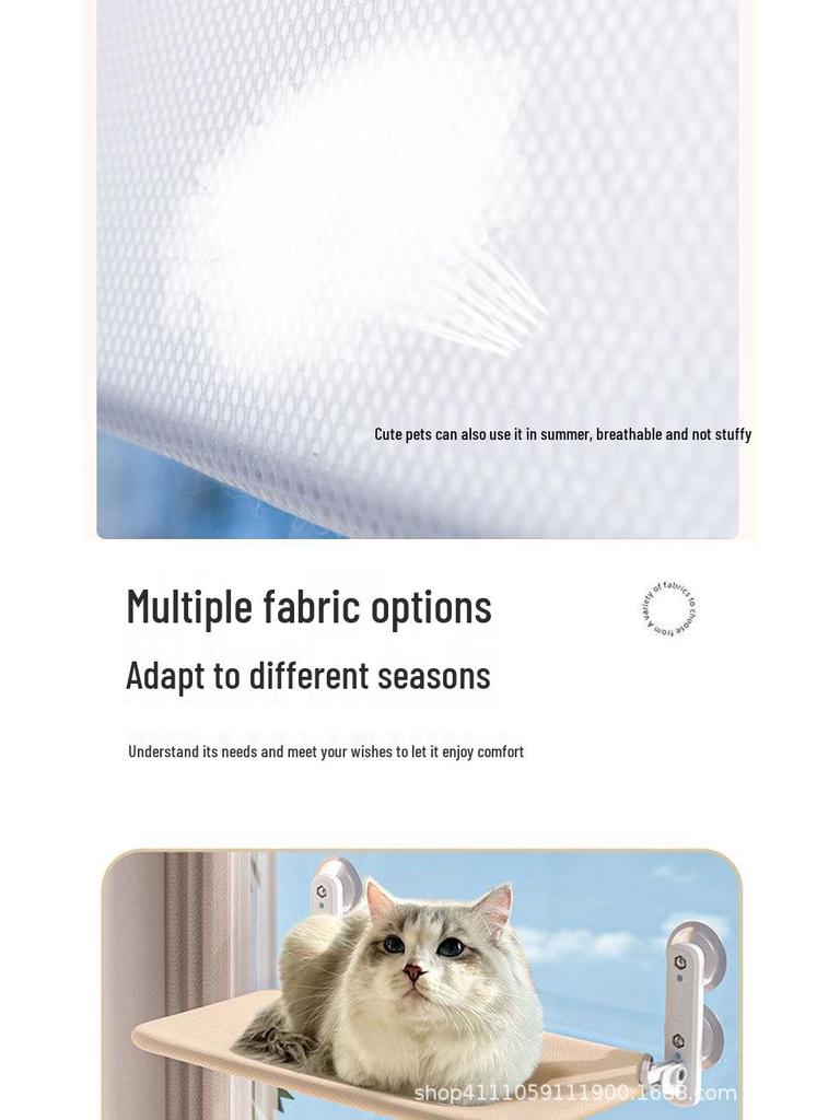 Window Suction Cup Cat Hammock: Sunbathing & Cozy Bed for Winter