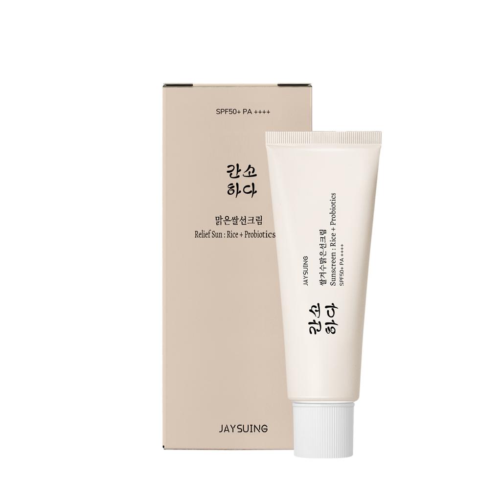 Jaysuing Rice Probiotic Barrier Cream Lightweight Moisturizing Non-Greasy Anti-UV Skin Protection Cream 50g