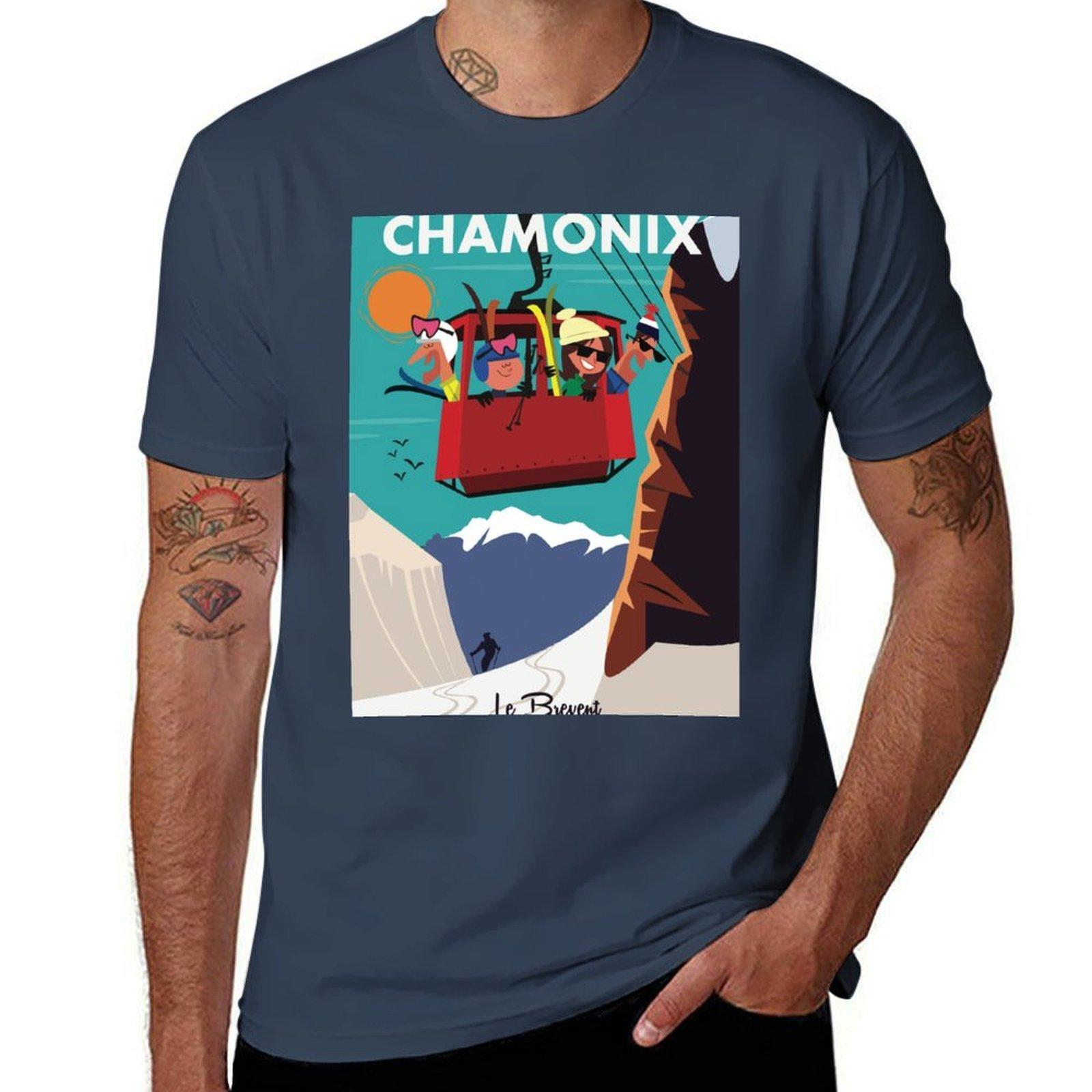 Chamonix Brevent Poster Tshirt Fashion Letter Print Tshirt S