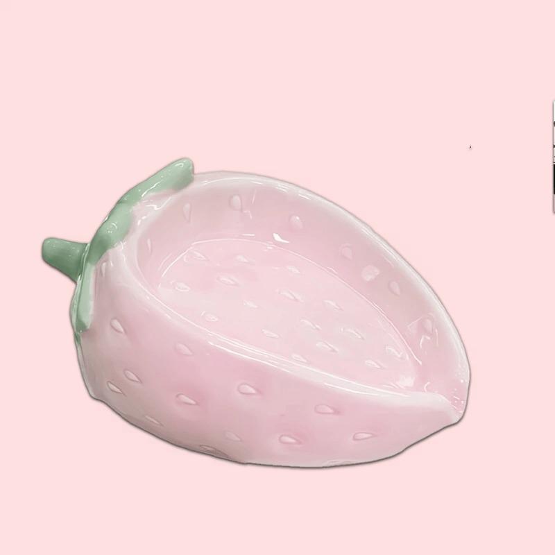 

Клубничная мыльница Бытовая ванная комната Керамическая Неперфорированная Мыльница Сливной Подставка для хранения мыла