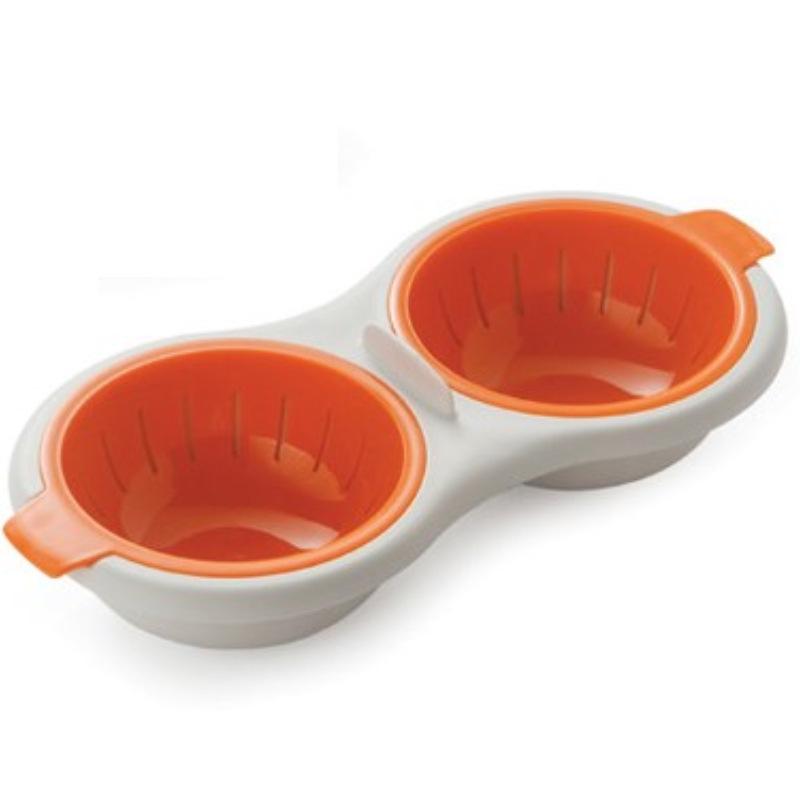 Creative Mini Double Layer Microwave Egg Steamer with Lid