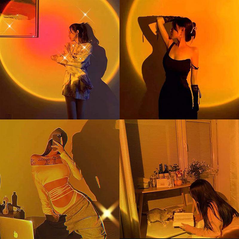 Multicolor Decoration Smart Rainbow Sunset Projector Lamp Light Sunset Lamp Projector With Smart Mobile App