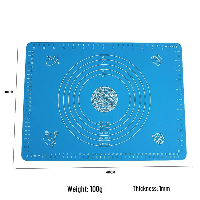 

Большой нескользящий силиконовый коврик для замешивания и раскатывания теста - толстый, антипригарный коврик для выпечки