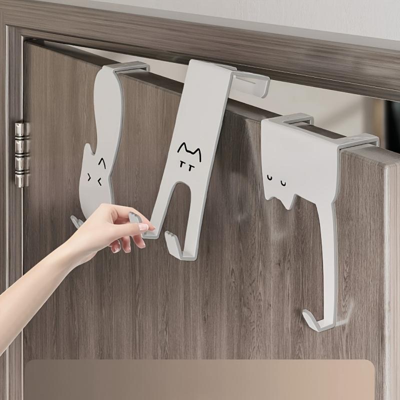 Door Hook Door Hook Storage Rack Without Drilling Kitchen Cabinet Door Hanging Clothes Rack Storage Clothes Cap