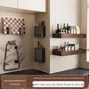 DANLE Walnut No-Drill Kitchen Storage Rack