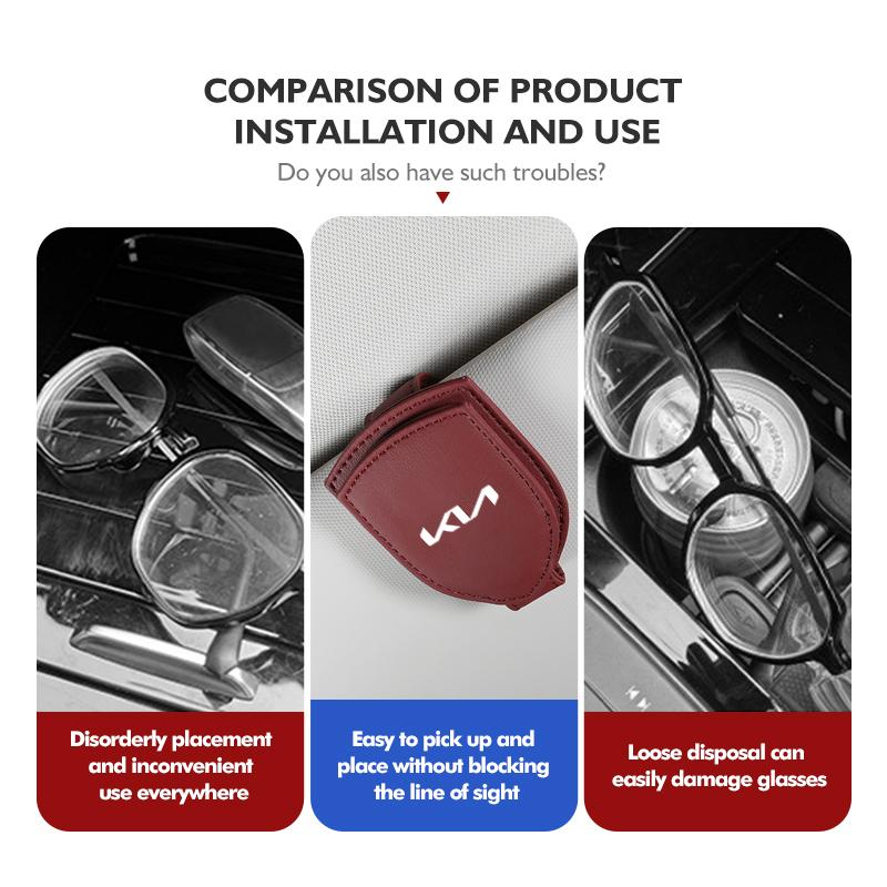 Suede Car Sunglasses Holder Sun Visor Glasses Hanger Storage Clip For KIA Ceed Sportage Rio K5 K2 Optima Cerato Venga Sedona