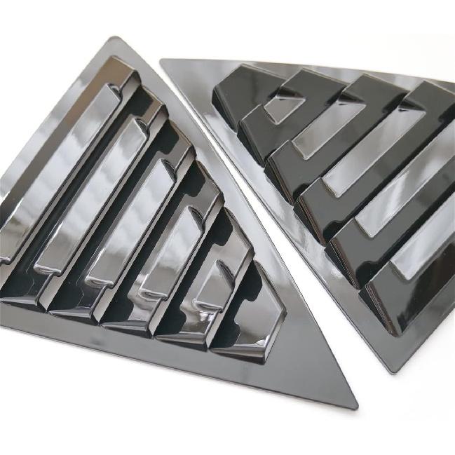New 2pcs Racing Rear Quarter Window Louvers for Chevy Malibu 2011-2015 (Glossy Black)