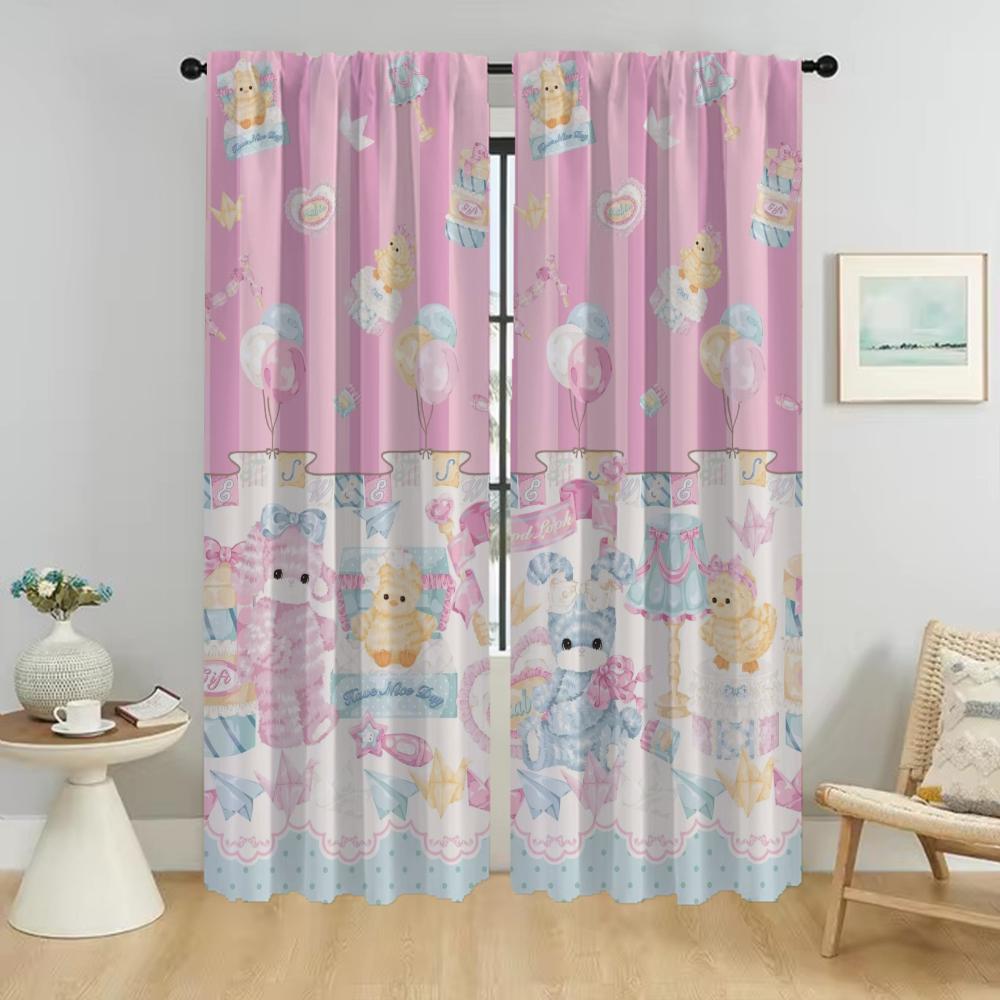 Blackout Curtains for Living Room Cuddly Teddy Bear Partition Halloween Decoration Window Curtain Shades Home Interior Curtains