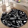 1PC Cat Halloween Office Round Area Rug, Mat Suitable For Office, Under Office Chairs Bedroom Living Room Home Decor, Room Deco