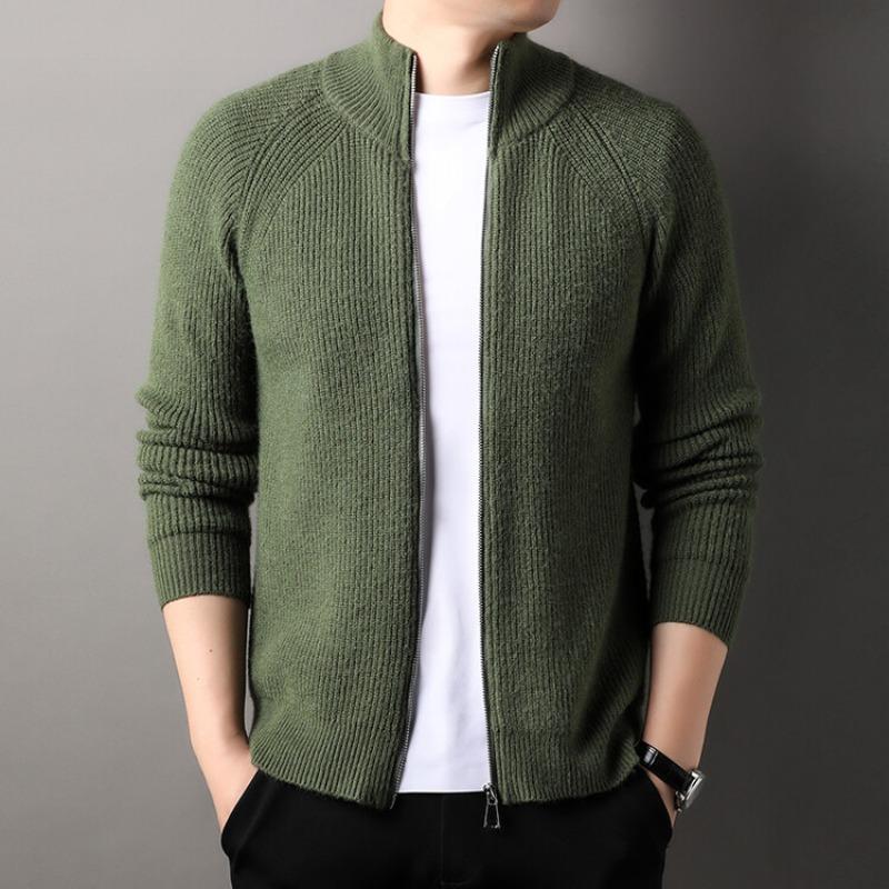 

Men s Knit Half Zip Stand Collar Cardigan XXXL