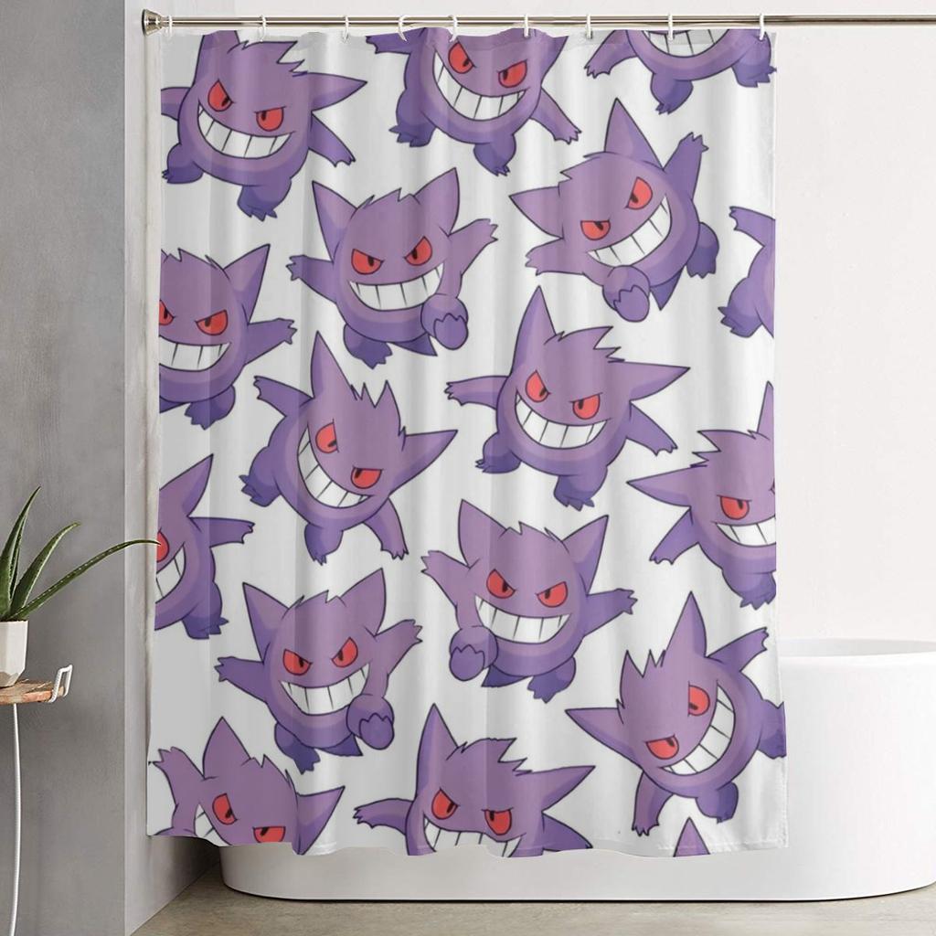 Kreslené postavičky Pokémonů Squirtle Sprchový závěs pro koupelnovou výzdobu Lehké sady sprchových závěsů 60X72 palců s háčky