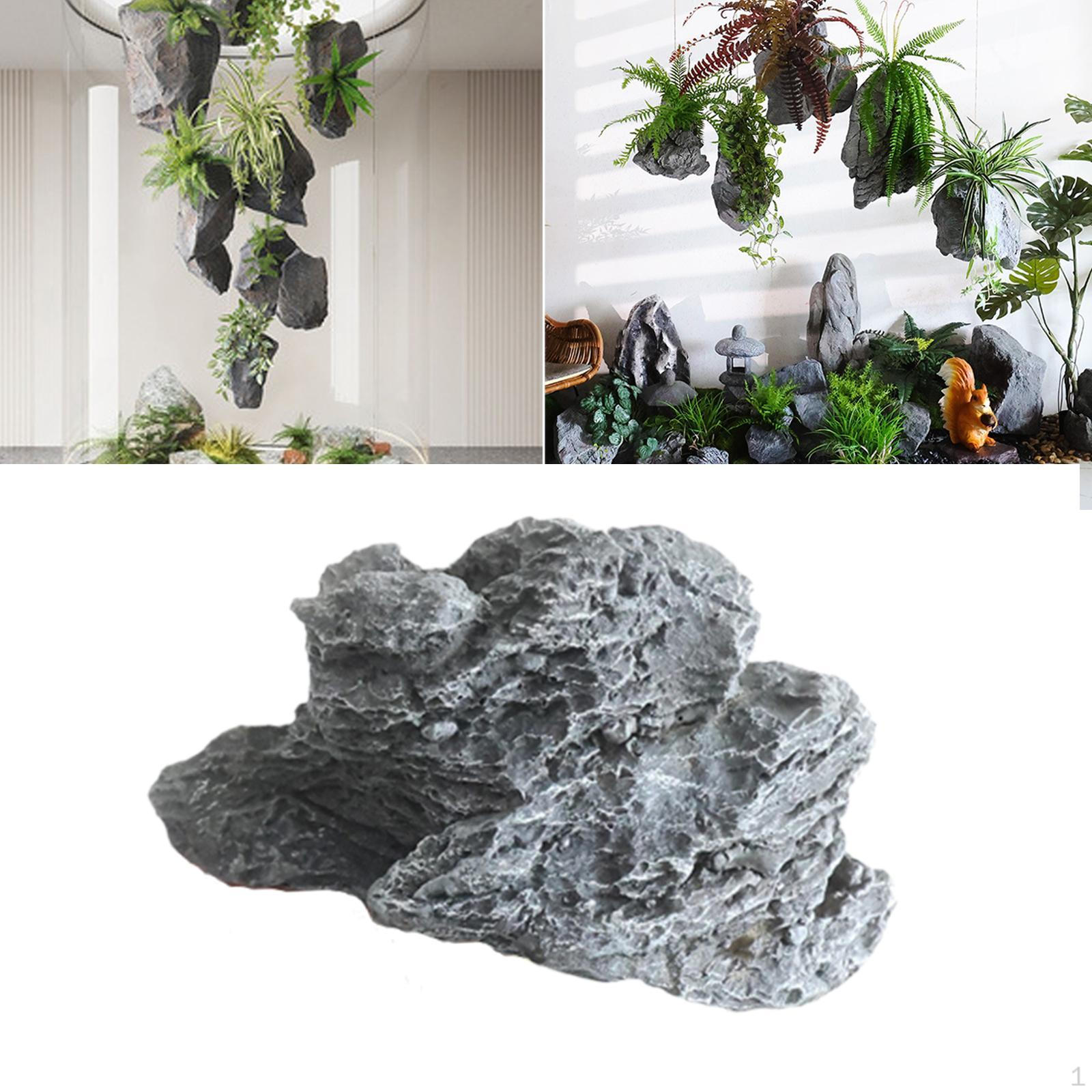 

Artificial Landscape Rock Aquarium Decor Artwork Artistic Portable Ornament Garden Faux for 22x17x15 cm