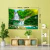 1pc Greenery Mountain Waterfall Tapestry, 126x320 inches, Polyester Soft and Flat Fabric, No Power Needed, Woven, Natural Style Wall Hanging for Livin