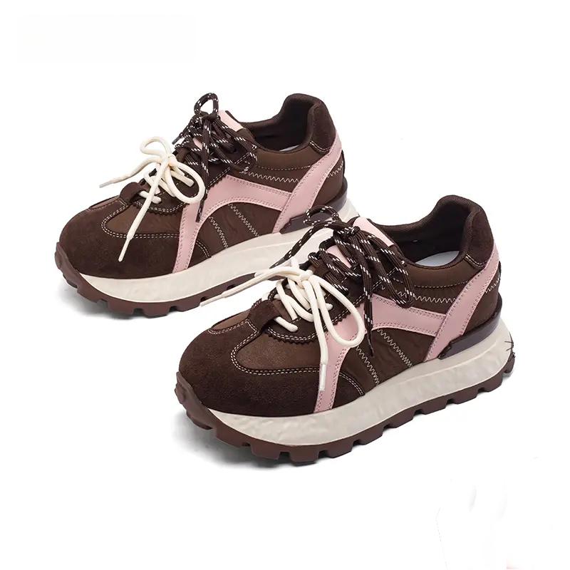 Fashion Women's Fashion Chunky Platform Sneakers Spring Summer New Platform Breathable Mesh Shoes for Women Rubber Soled Sports Shoes