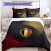 Set Biancheria da Letto Stampata Calcio Belgio 3 Pezzi Copriletto Traspirante Accogliente come Regalo per Inaugurazione Casa o Festa