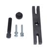 Crankshaft Pulley Installation Tool Set with Threaded Screw, Two Bolts, Round Fitting, Metal Bar, and Storage Case for Engine Removal Tasks