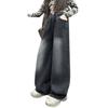 Jeans Neri Dritti Vintage per Bambina Adolescente Pantaloni in Denim Sfumato Casual Moda Bambini Jeans Pantaloni 4-14Y