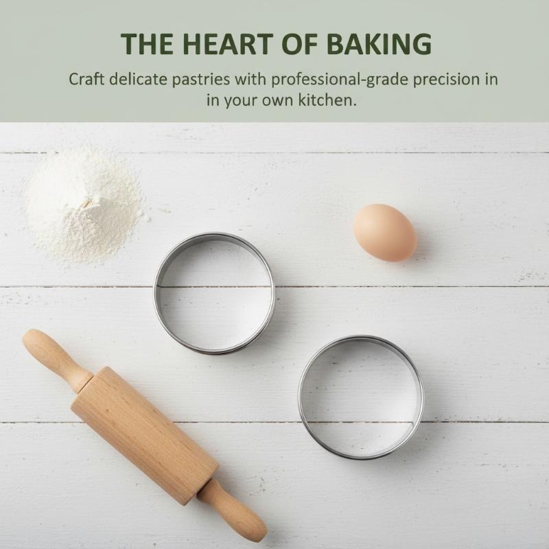Hot Muffin Tart Rings Double Rolled Tart Ring Stainless Steel Muffin Rings Metal Round Ring Mold For Food Making Bakeware