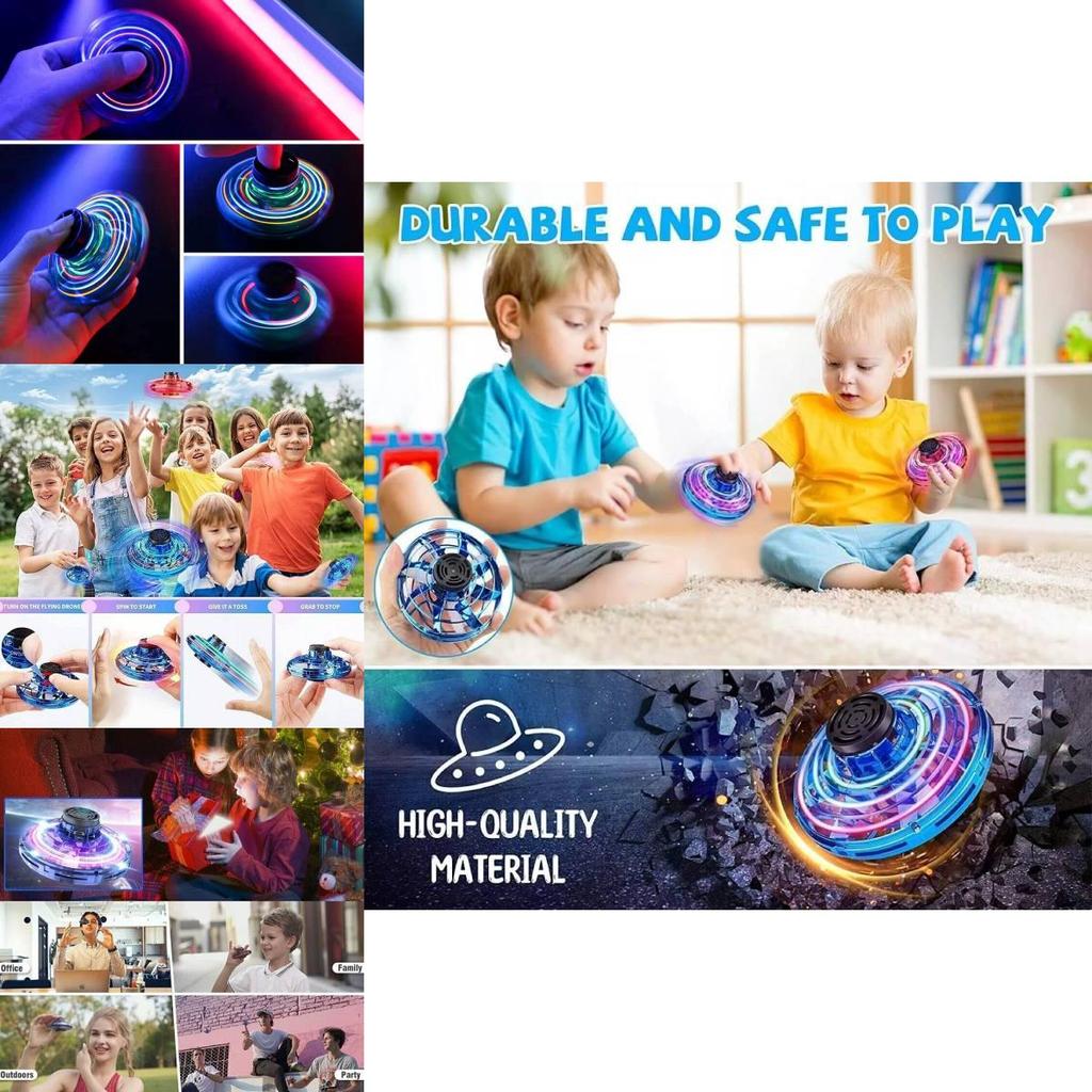 Customizable Led Glowing Ufo Fidget Spinner For Kids Stress Relief