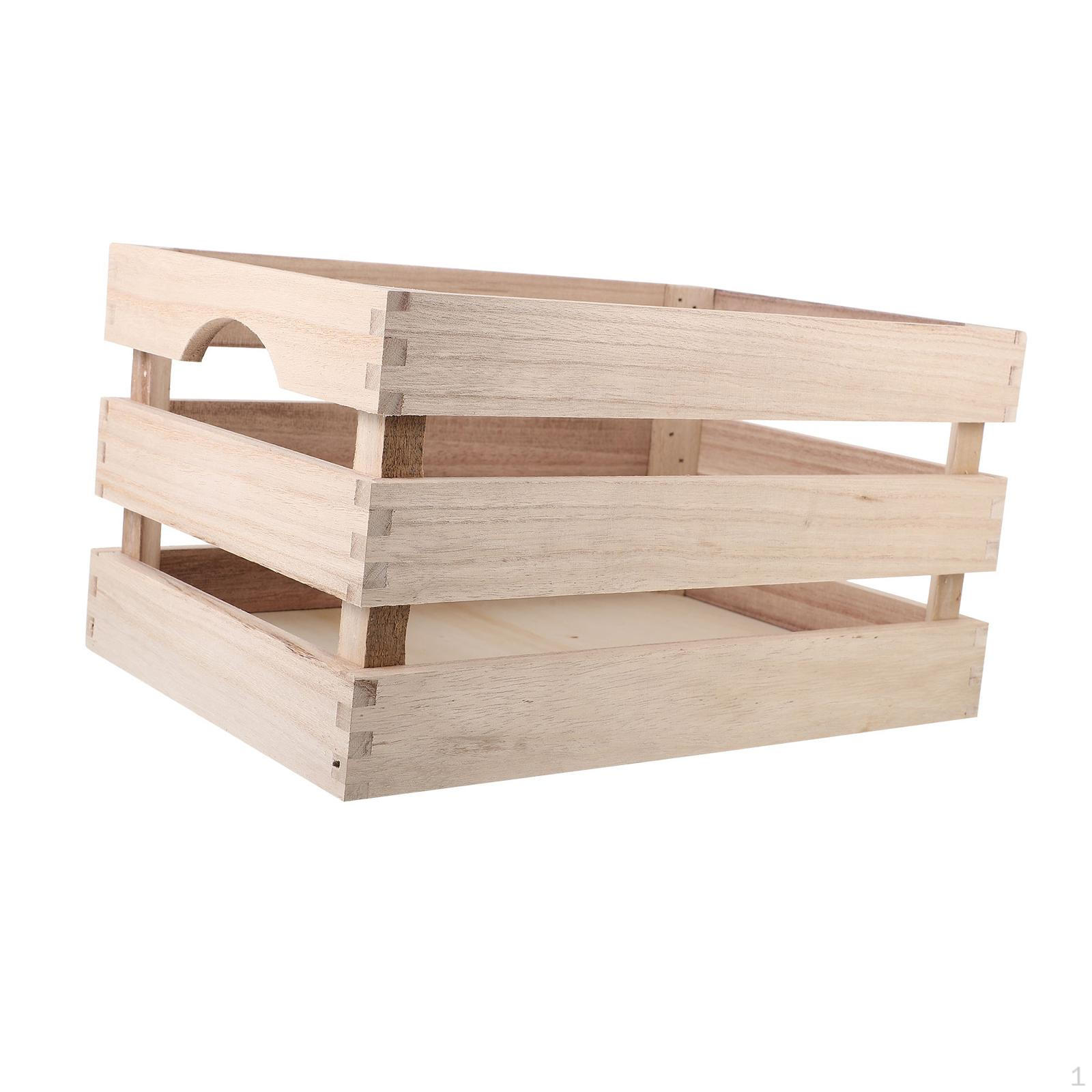 

Винтажный деревянный ящик, настольный органайзер, корзина, натуральный прочный контейнер, твердая древесина style A