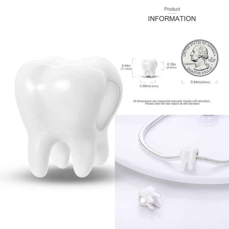 Medical Box Nurse Cap Heart Charms Tooth Stethoscope Beads Fit 3Mm Original Bracelet Women Copper Fine Charms Jewelry Gifts