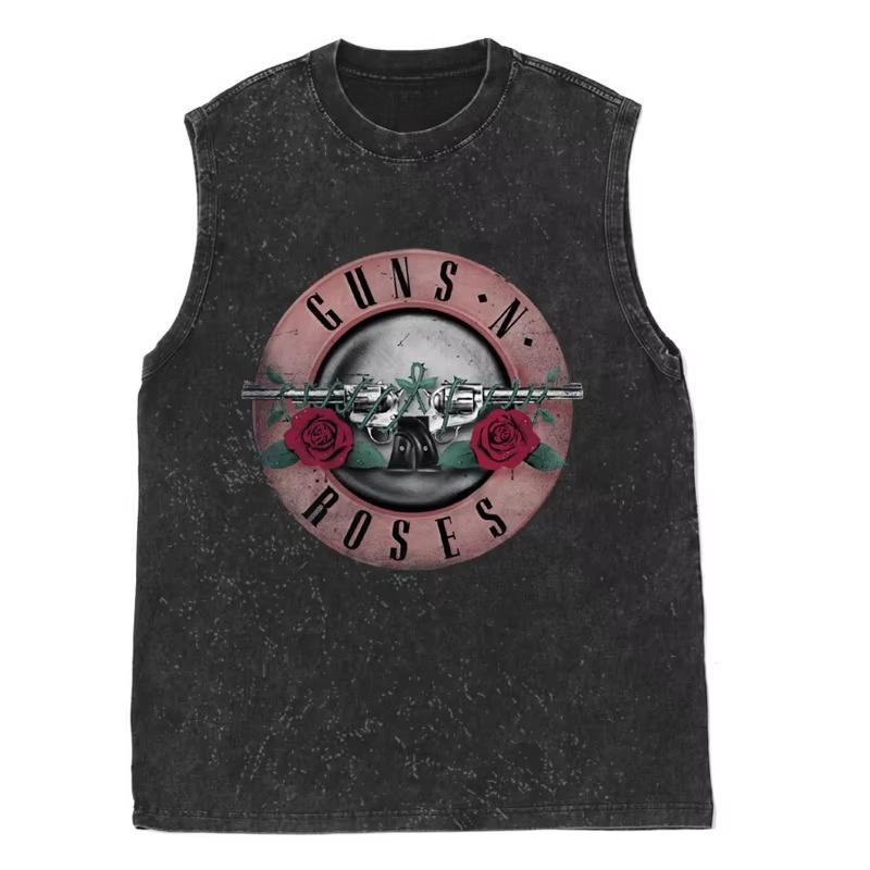 

Летний Guns N Roses Американский Винтаж Вываренный Старый Жилет Мужской Женский Свободный Ретро Тренд Футболка без рукавов Майки 3XL