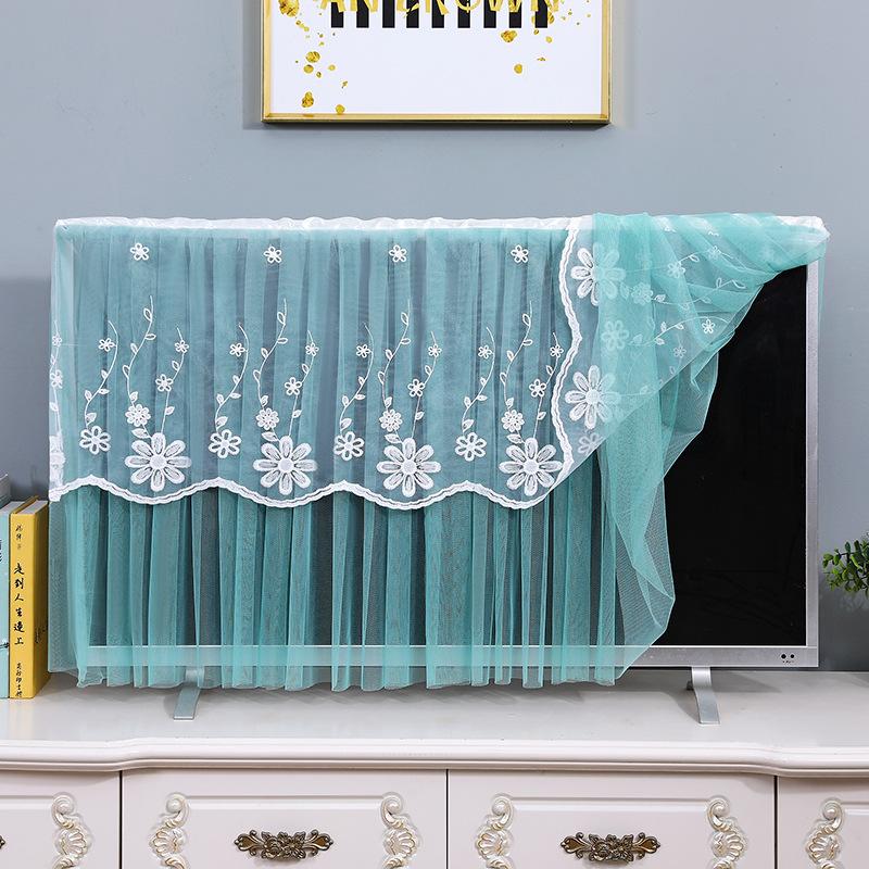 Home Living Room Decoration Lace Fabric TV Cover LCD Desktop Dust Covers Size Brand Universal Easy To Clean No Need To Take It Off When Starting Up