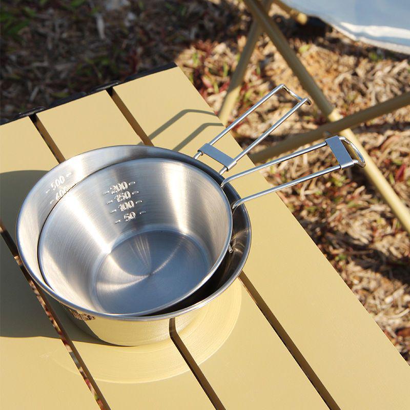 Portable 304 Stainless Steel Camping Cup: Outdoor Folding Sierra Cup for Coffee, Noodles, and Rice