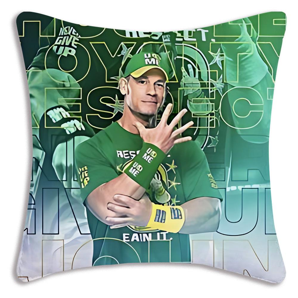 W-WWE LOGO W-WrestleMania Pillow Covers Cartoon Sofa Decorative Home Double-sided Printing Short Plush Cute Cushion Cover