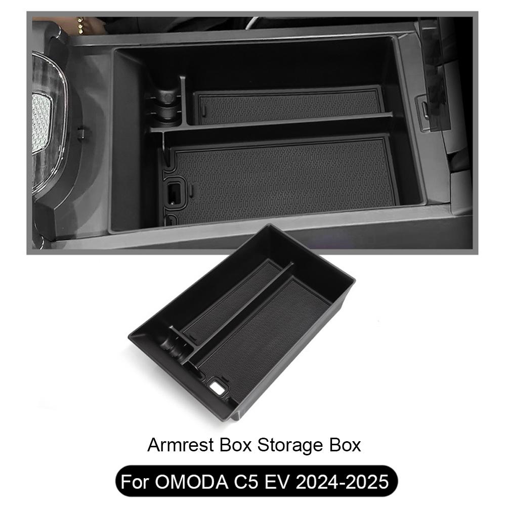 For Chery OMODA C5 EV 2024-2025 Center Wireless Charging Pad Non-slip Central Control Lower Storage Box Armrest Organizing Box