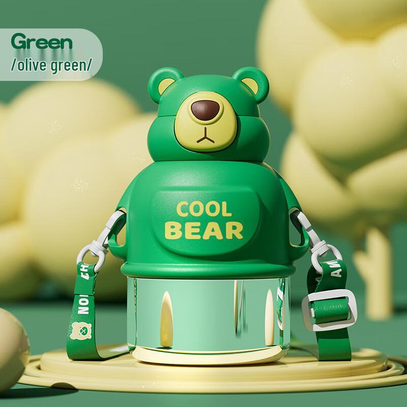 MRSIKEY Kids Cartoon Bear Thermos Bottle