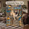 Pug Theme Throw Blanket Custom Name Text Personalized Blanket Soft Cozy Blanket for Home Sofa Bed