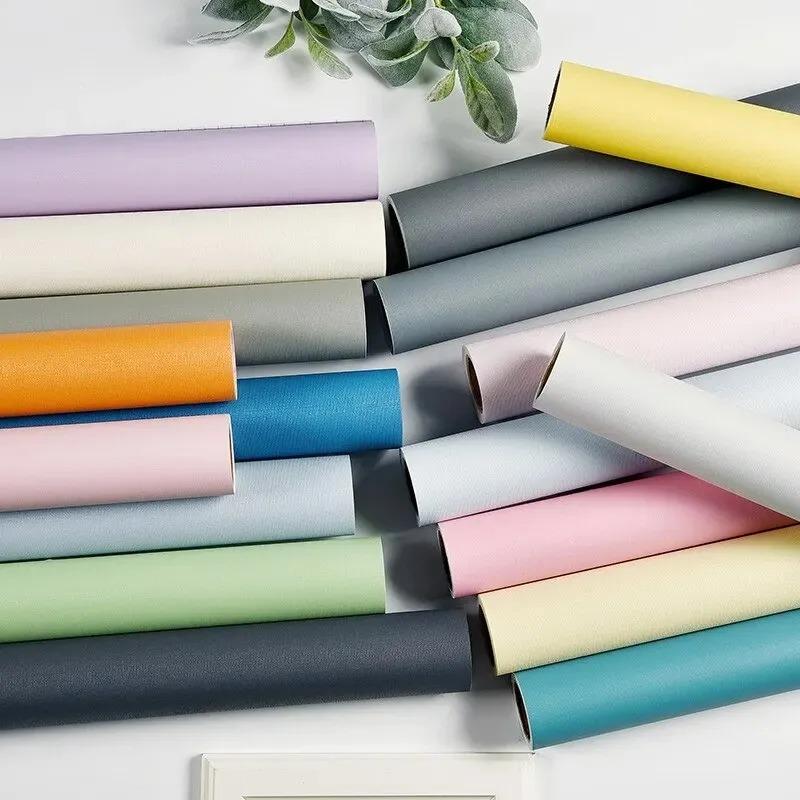 Bedroom Decoration PVC 45cm Macaroon Waterproof Autohesion Modern Home Decoration Wallpaper Self Adhesive Living Room Stickers