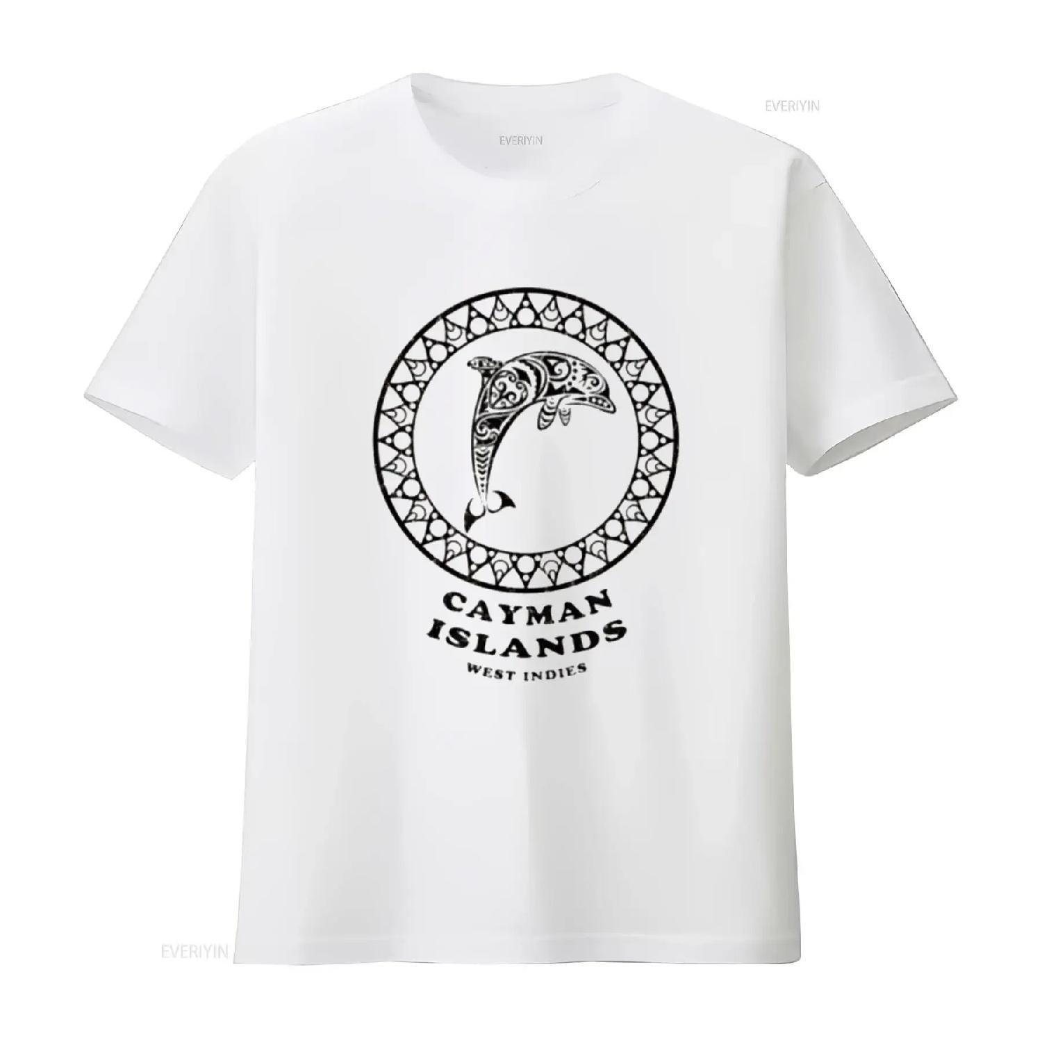 Cayman Islands West Indies Vintage Tribal Dolphin Vacation Womens T Shirt White Medium vintage Washed Unisex Stretched S