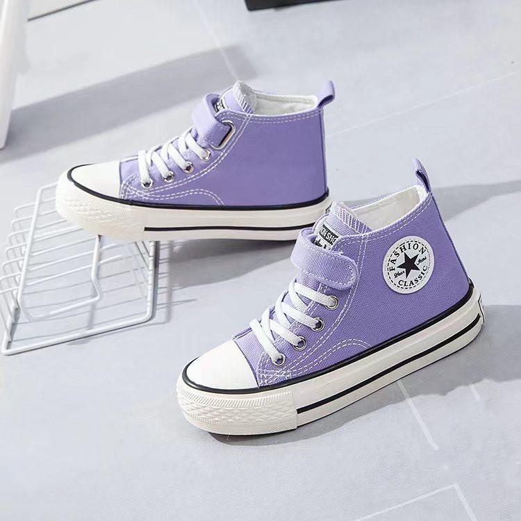 Children's High-Top Canvas Shoes Boy's Cloth Shoes Girls' Sneakers