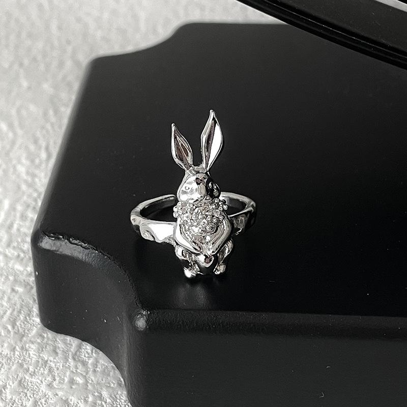 Stack This Order Rabbit Ring Niche Design Sense Advanced Sense Cold Wind Opening Personality Ring Female Tide