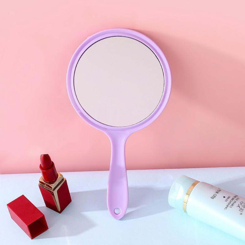 

Большое портативное двухстороннее зеркало для макияжа с ручкой - Одна сторона увеличительная, прозрачное и удобное для путешествий 11.5×21 cm