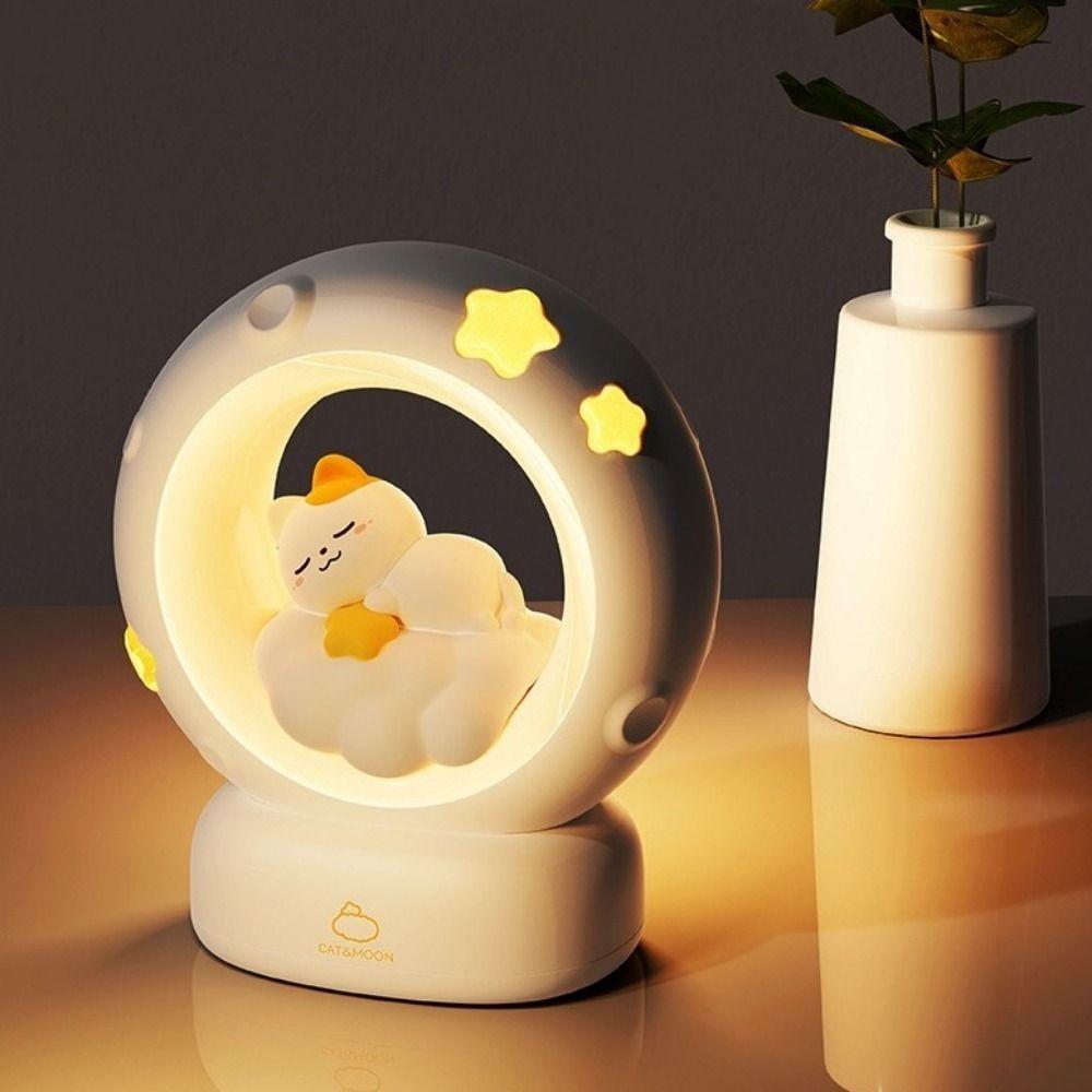 USB-Lade Hase Katze Nachtlicht Einstellbare Helligkeit Weiches Licht Cartoon Hase Lampen Augenschutz Dekorativ