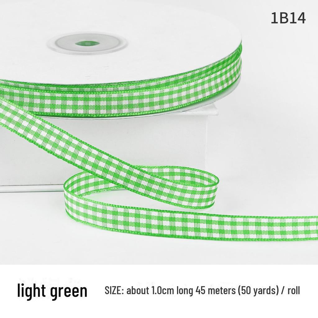 1cm Solid Color Plaid Ribbon for Cake Box Packaging and Decoration