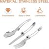 2 Sets (6 Pieces) Foldable Stainless Steel Cutlery Set Portable Cutlery with 2 Storage Bags for Picnic Hiking Camping Travel