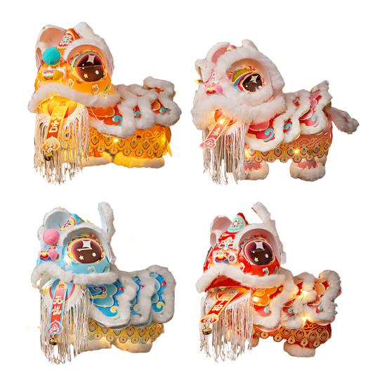 Traditional Chinese Lion Dance Lantern DIY Hand-held Paper Lantern Spring Festival Gifts for Chinese New Year Home Decoration