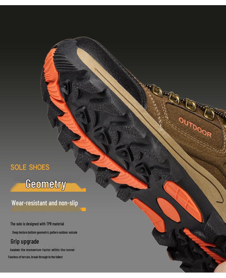 Pánské nadměrné protiskluzové šněrovací nízké turistické boty na podzim a zimu