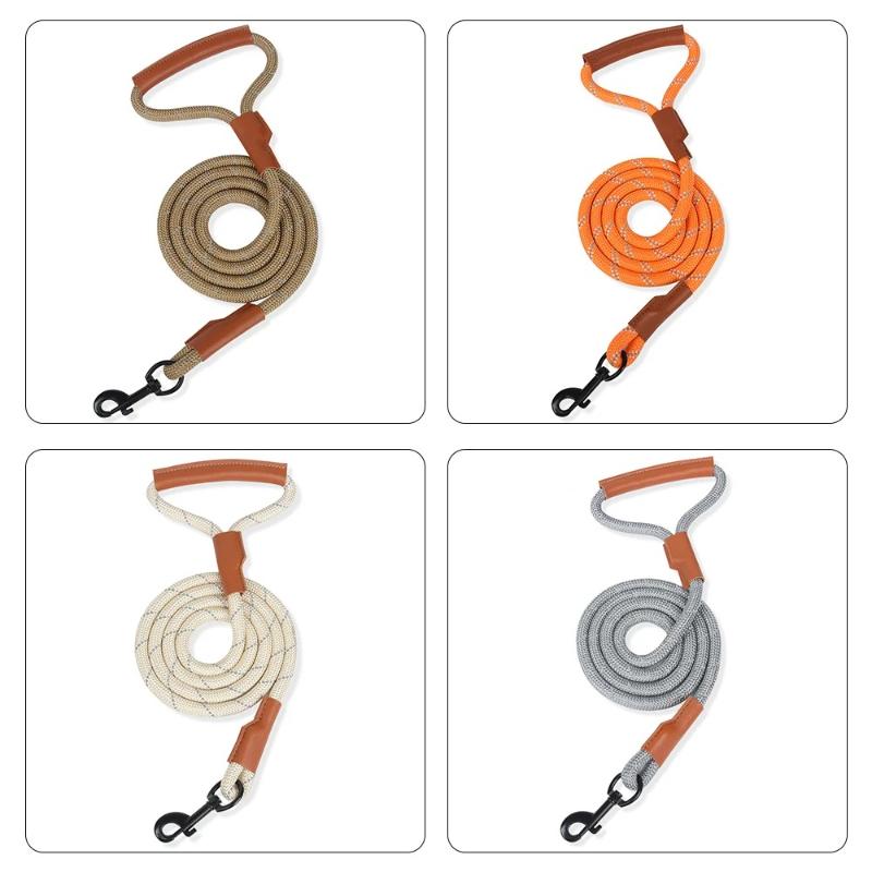 Dog Leash Reflective Lead Dog Pet Leashes Long Lanyard Walking Reflective Traction Rope for Puppy Small Medium Large Dogs